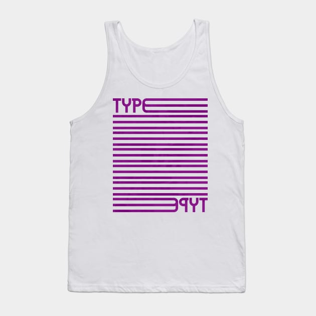 Type Stripes (Purple) Tank Top by John Uttley